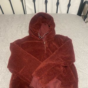 Lulu lemon fleece half zip. Size 14. Color more wine color than photos appear